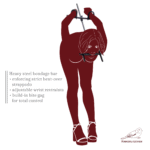 steel bdsm bondage strappado bar or reverse fiddle for forced position
