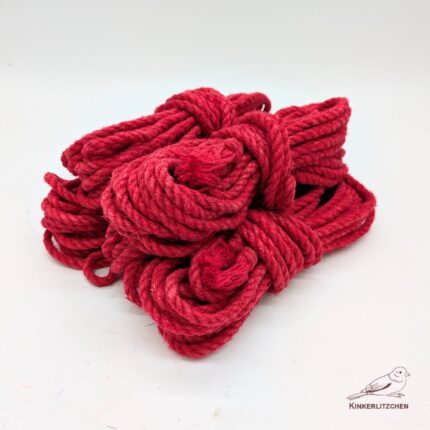 Premium Shibari Hemp Rope - BRIGHT RED