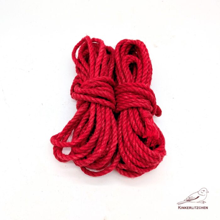 Premium Shibari Hemp Rope - BRIGHT RED - Image 2