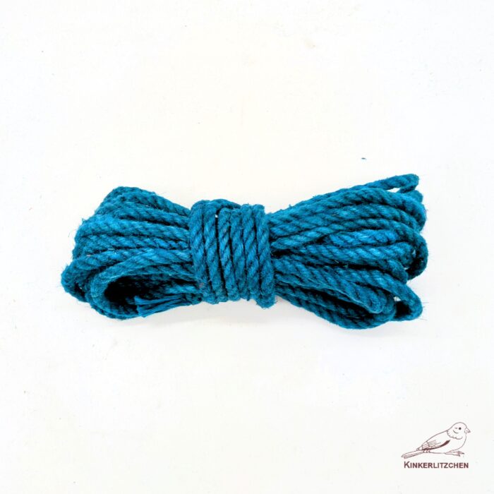Premium Shibari Hemp Rope - TURQUOISE BLUE - Image 8