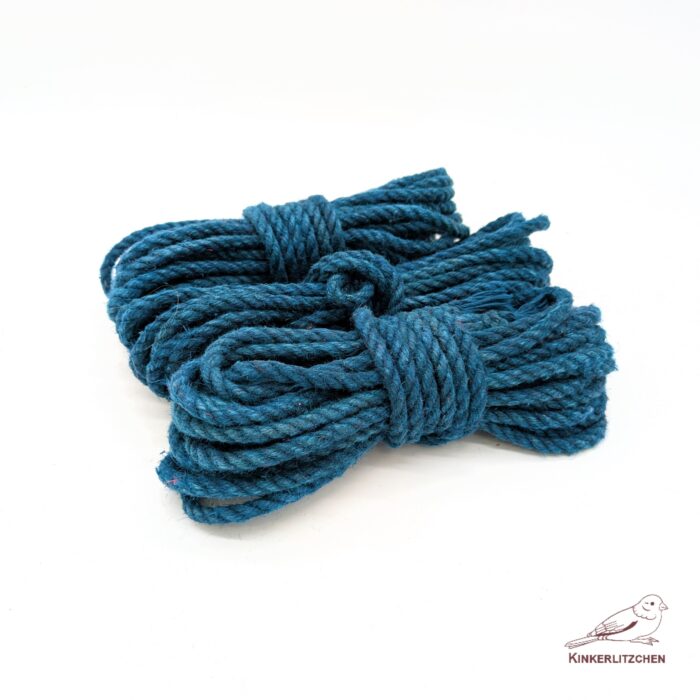 Premium Shibari Hemp Rope - TURQUOISE BLUE - Image 4